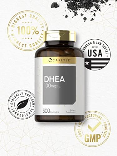Suplemento Carlyle DHEA 100mg | 300 Cápsulas | Para Hombres y Mujeres | Sin OGM y Libre de Gluten - imagen 5
