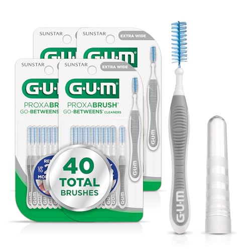 Cepillos Interdentales Extra Anchos GUM Proxabrush Go-Betweens – 10 Piezas (Paquete de 4) para Cuidado Dental, Placa y Brackets, Cerdas Suaves - imagen 6