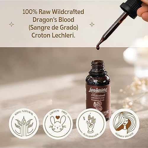 Resina Líquida de Sangre de Dragón Luna Sundara 1 oz, 100% Pura (Croton Lechleri) de Perú, Sin Alcohol, Sin Aditivos - imagen 5