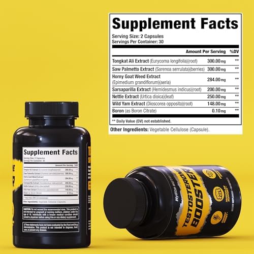 Suplemento Aumentador de Testosterona para Hombres - Mejora Muscular, Energía y Resistencia - 2 Paquetes de Pastillas para Entrenamiento y Bienestar - imagen 2