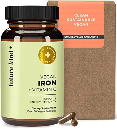 Suplemento de Hierro Future Kind para Mujeres y Hombres, Energía y Enfoque Diario, Hierro Bisglicinato Quelado 18mg, 100% DV con Vitamina C - Suave - imagen 1