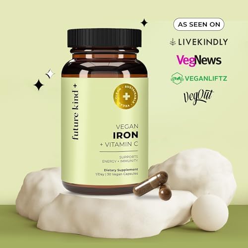 Suplemento de Hierro Future Kind para Mujeres y Hombres, Energía y Enfoque Diario, Hierro Bisglicinato Quelado 18mg, 100% DV con Vitamina C - Suave - imagen 4