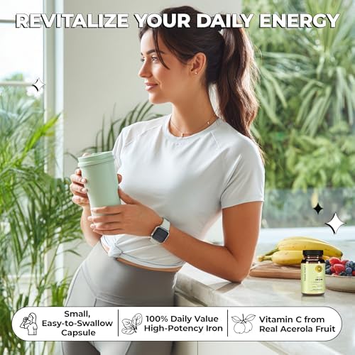 Suplemento de Hierro Future Kind para Mujeres y Hombres, Energía y Enfoque Diario, Hierro Bisglicinato Quelado 18mg, 100% DV con Vitamina C - Suave - imagen 7