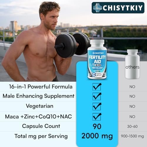 Suplementos de Fertilidad Masculina Chisytkiy, Suplemento Avanzado para Hombres con Maca, Tribulus, Zinc y CoQ10, 90 Cápsulas - imagen 5