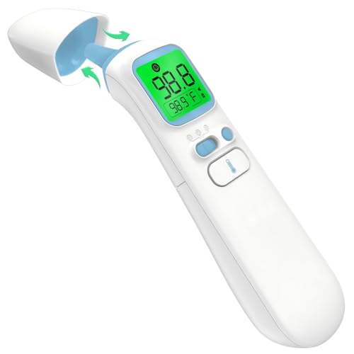 Termómetro Digital Infrarrojo 3 en 1 para Adultos y Niños, Lectura Rápida en 1 Segundo, Alerta de Fiebre, Pantalla Retroiluminada y Funda de - imagen 1