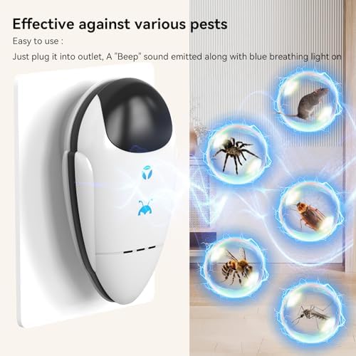 Repelente Ultrasónico Mejorado 2026, 4 Paquetes de Repelente Electrónico para Insectos y Roedores, Plugs para Cucarachas, Ratones, Mosquitos y Más - imagen 2