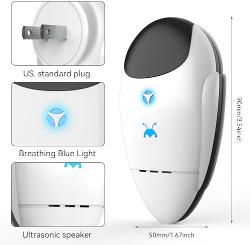 Repelente Ultrasónico Mejorado 2026, 4 Paquetes de Repelente Electrónico para Insectos y Roedores, Plugs para Cucarachas, Ratones, Mosquitos y Más - imagen 3