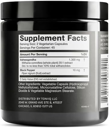 Toniiq Ashwagandha - Extracto Ultra Potente 20:1 con 10% de Withanolides - Cosechado Silvestre en India - Concentrado - Prueba de Laboratorio de - imagen 2