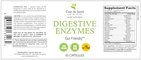 Enzimas Digestivas Casa de Sante FODMAP, Sin Inulina Alta, Soporte para Intolerancia Keto Carnívoro, 18 Enzimas Multi, No GMO - imagen 4