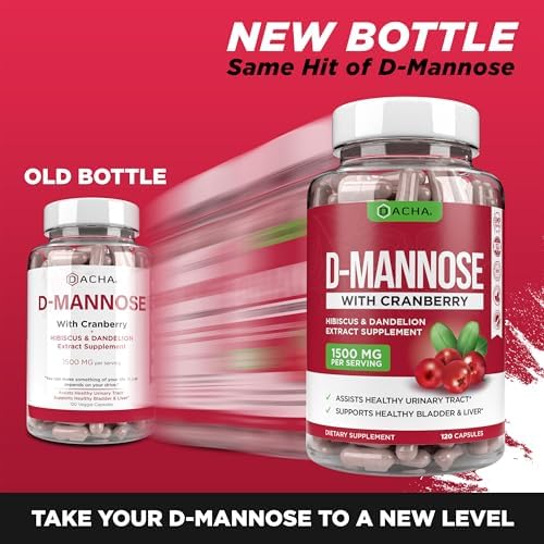 Cápsulas de D-Mannose Natural 4 en 1 - 120 CAPS, 1500 MG de Arándano, Diente de León y Extracto de Flor de Hibisco para la Salud de la Vejiga y - imagen 2