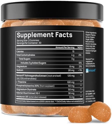Gomitas de Melatonina Extra Fuerte 2,450mg XR con Liberación Lenta, Magnesio, Teanina y Ashwagandha Sensoril - Suplemento Natural para Dormir - imagen 2