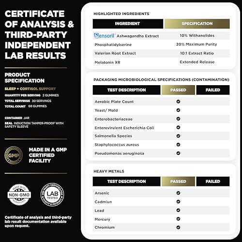 Gomitas de Melatonina Extra Fuerte 2,450mg XR con Liberación Lenta, Magnesio, Teanina y Ashwagandha Sensoril - Suplemento Natural para Dormir - imagen 4