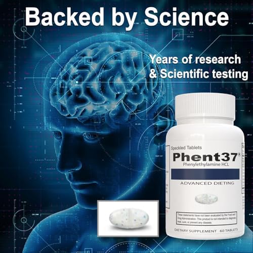 Phent37 (1 Botella - 60 Tabletas Moteadas) - Suplemento Nutracéutico de Feniletilamina HCL, Tabletas Pequeñas Blancas y Azules, Aumenta el - imagen 7