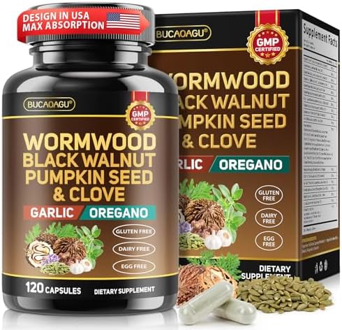 Limpieza de Ajenjo, Nogal Negro y Clavo para Humanos - Suplemento Natural para la Salud Digestiva con Semilla de Calabaza, Ajo, Orégano, Neem, - imagen 1
