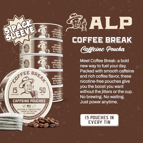 ALP Supply Co - Paquetes de Cafeína Coffee Break - Sabor Suave a Café - Energía Limpia y Audaz en Cualquier Momento - Hecho en EE. UU. - 50mg de - imagen 4