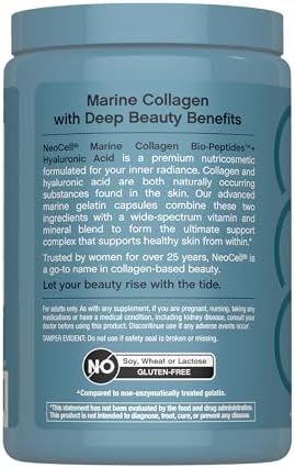 Cápsulas de Colágeno Marino NeoCell | 300 Píldoras | Con Ácido Hialurónico y Vitamina C | Bio-Péptidos de Alta Absorción para Mujeres y Hombres | - imagen 3