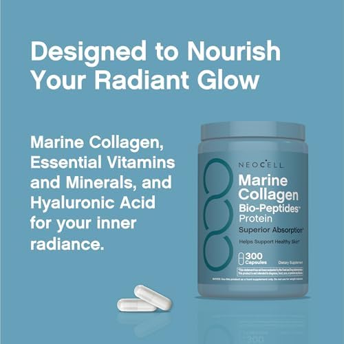 Cápsulas de Colágeno Marino NeoCell | 300 Píldoras | Con Ácido Hialurónico y Vitamina C | Bio-Péptidos de Alta Absorción para Mujeres y Hombres | - imagen 8