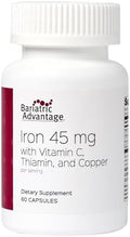 Bariatric Advantage Hierro 45 mg con Vitamina C, Tiamina y Cobre - Mayor Absorción y Utilización - Fácil Digestión para Pacientes Bariátricos - 60 - imagen 1