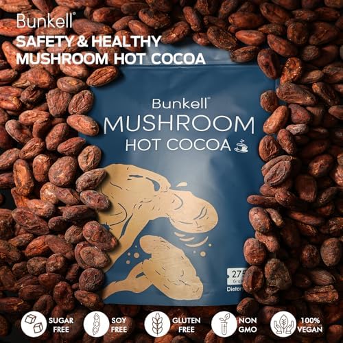 Cocoa Caliente Bunkell con Hongos Adaptógenos, Reishi, L-Theanina, Achicoria, Melatonina y Glicina, Suplemento para Sueño y Estrés, 25 Porciones - imagen 5