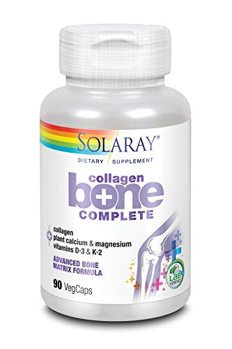 Solaray Colágeno Bone Complete - Cápsulas de Colágeno Marino con Calcio, Magnesio y Vitamina D3 para Hombres y Mujeres, 90 Cápsulas para Fortalecer - imagen 1