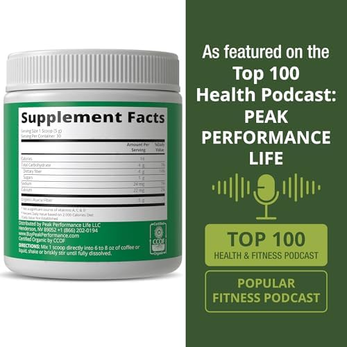 Peak Performance Polvo de Fibra Prebiótica Orgánica de Acacia Senegal - Sin Sabor, 5 oz, Suplemento Vegano para la Salud Digestiva con Enzimas - imagen 6