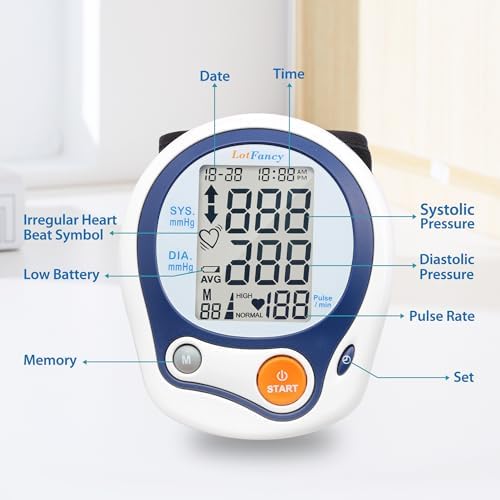 Monitor de Presión Arterial en la Muñeca LotFancy para Niños, Talla 5”-8”, Digital Automático, 60 Lecturas, Incluye Funda Portátil - imagen 5