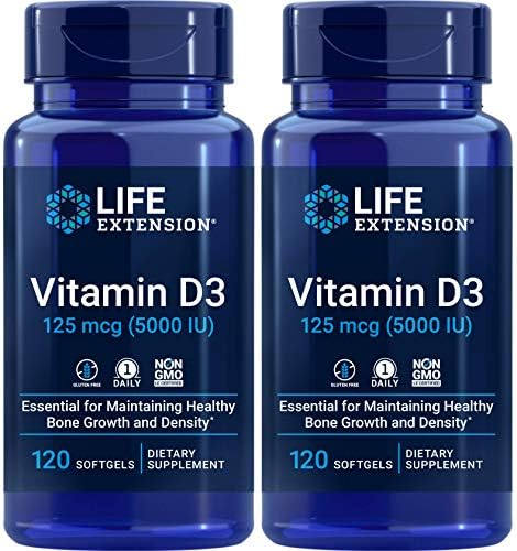 Vitamin D3 5000 IU de Life Extension, 120 Softgels (Paquete de 2) - imagen 1