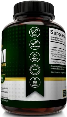 NutriFlair DIM 400mg con BioPerine, 120 Cápsulas - Suplemento de Diindolilmetano de Alta Potencia - Para Hombres y Mujeres - Vegano, No GMO - - imagen 4