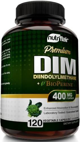 NutriFlair DIM 400mg con BioPerine, 120 Cápsulas - Suplemento de Diindolilmetano de Alta Potencia - Para Hombres y Mujeres - Vegano, No GMO - - imagen 5