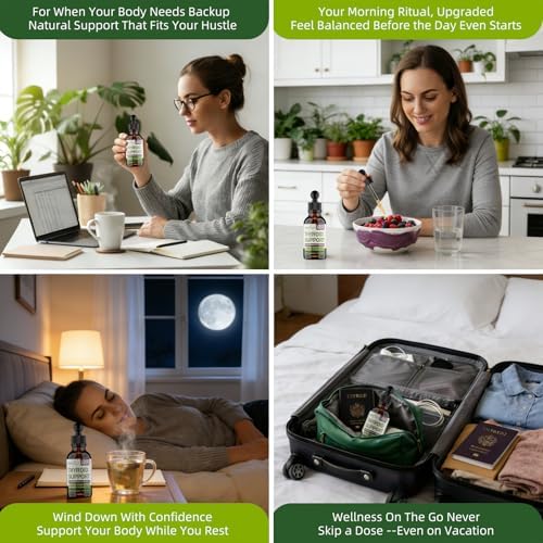 JAXVITLCY Gotas de Soporte para Tiroides con Yodo, Selenio, Zinc y L-Tirosina - Suplemento Líquido de Metabolismo y Energía con Ashwagandha y Saúco - - imagen 6