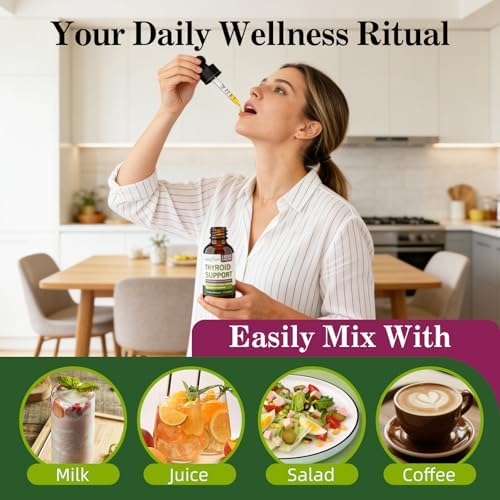 JAXVITLCY Gotas de Soporte para Tiroides con Yodo, Selenio, Zinc y L-Tirosina - Suplemento Líquido de Metabolismo y Energía con Ashwagandha y Saúco - - imagen 7
