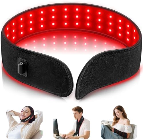 Cinturón de Terapia de Luz Roja 15W, Terapia de Luz Infrarroja para Cara y Cuello, Envoltura Portátil para Cuello, Regalo Unisex para Cuerpo y - imagen 1
