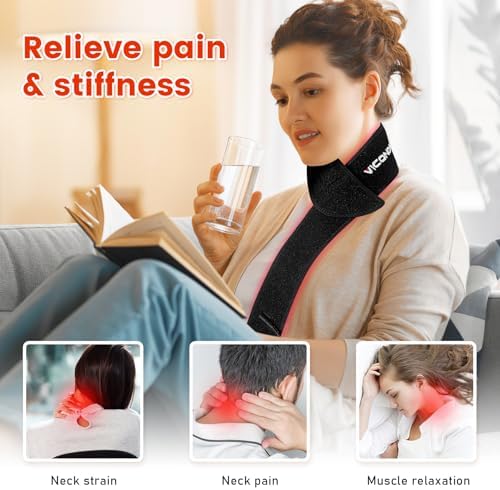 Cinturón de Terapia de Luz Roja 15W, Terapia de Luz Infrarroja para Cara y Cuello, Envoltura Portátil para Cuello, Regalo Unisex para Cuerpo y - imagen 2