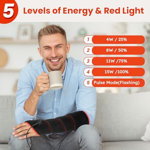 Cinturón de Terapia de Luz Roja 15W, Terapia de Luz Infrarroja para Cara y Cuello, Envoltura Portátil para Cuello, Regalo Unisex para Cuerpo y - imagen 6