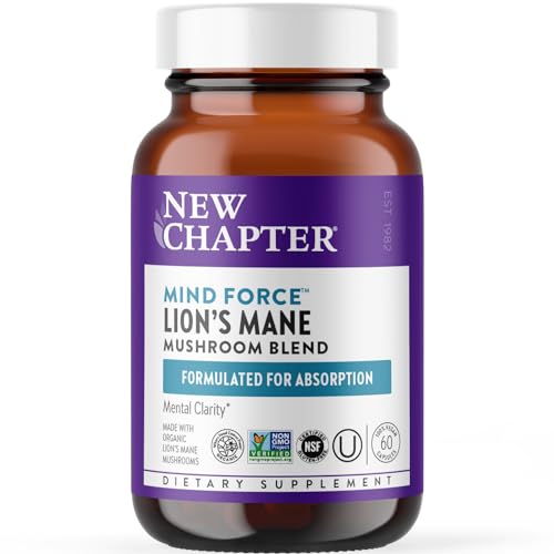 New Chapter Lion's Mane + Reishi Hongo - LifeShield Mind Force para Claridad Mental con Hongo Reishi Orgánico + Vegano + No OGM, Ingredientes - imagen 1
