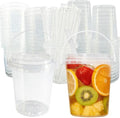 Cubetas de Plástico Transparentes TTzycc de 34 oz con Tapa y Popotes, 30 Sets Reutilizables para Café Helado, Smoothies y Fiestas en la Playa - imagen 1