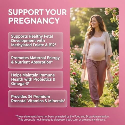 Vitamínico Prenatal Methylated Natal Glow para Mujeres - Omega 3, Folato, Vitaminas A, B12, C, D3, E, K2, Hierro, Biotina, Calcio y más de Clean Nutra - imagen 2