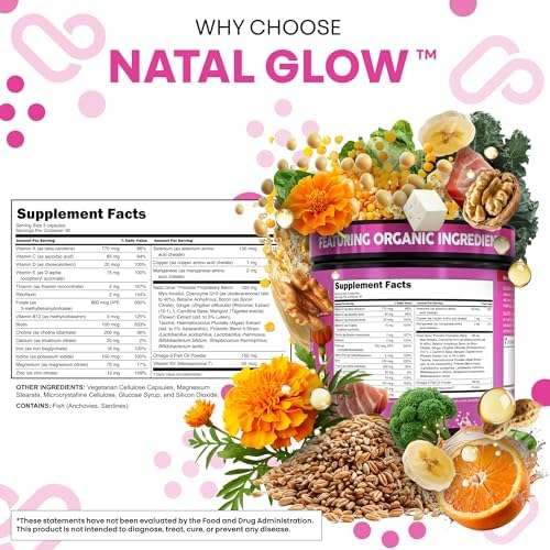 Vitamínico Prenatal Methylated Natal Glow para Mujeres - Omega 3, Folato, Vitaminas A, B12, C, D3, E, K2, Hierro, Biotina, Calcio y más de Clean Nutra - imagen 5