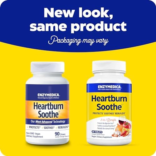 Suplemento Masticable Enzymedica Heartburn Soothe - Soporte Natural para Reflujo y Mucosa Estomacal, Equilibra Niveles de pH con Alginato, Sabor - imagen 2
