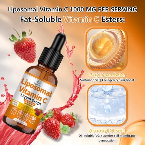 Gotas de Vitamina C Liposomal 1000mg Alta Potencia 6 en 1 con Zinc, Saúco, Glutatión y Niacina para Soporte Inmunológico y Producción de Colágeno - imagen 2