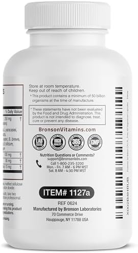 Bronson Probiótico 50 Mil Millones CFU + Prebiótico con Polifenoles de Manzana y Extracto de Piña para Hombres y Mujeres, 60 Cápsulas Vegetarianas No - imagen 8