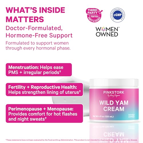 Crema de Yam Salvaje Pink Stork para el Equilibrio Hormonal | Formulada por Médicos | Alternativa Tópica a Suplementos para Mujeres | Soporte para - imagen 2