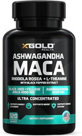 Cápsulas de Ashwagandha 5,000mg + Raíz de Maca (Negra, Roja, Amarilla) 4,000mg, Rhodiola y L-Theanina - Suplemento para Hombres y Mujeres - imagen 1