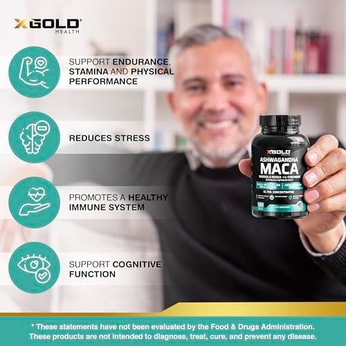 Cápsulas de Ashwagandha 5,000mg + Raíz de Maca (Negra, Roja, Amarilla) 4,000mg, Rhodiola y L-Theanina - Suplemento para Hombres y Mujeres - imagen 4