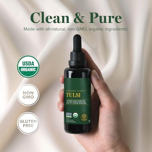 Global Healing Center - Extracto Líquido Orgánico de Tulsi (Albahaca Sagrada) Vegano - Suplemento para el Estrés, Energía Natural y Soporte - imagen 4