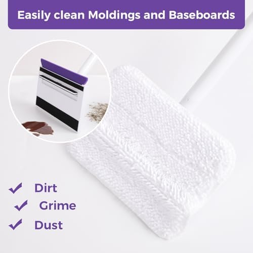 Herramienta Limpiadora de Zócalos Wlich 2.0 con Mango Extensible de 60, 5 Almohadillas Reutilizables, Color Púrpura, Ideal para Baños, Cocinas y Más - imagen 5