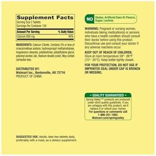 Calcio Citrato Spring Valley 600 mg, 300 Tabletas - Salud Ósea y Articular + Sticker STS - imagen 8