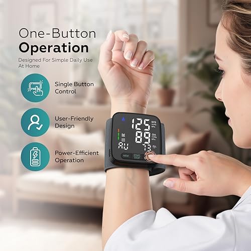 Monitor de Presión Arterial de Muñeca SimpliCare para Uso en Casa – Aprobado por la FDA, Máquina Digital de Presión, Doble Usuario, Estuche EVA - imagen 3