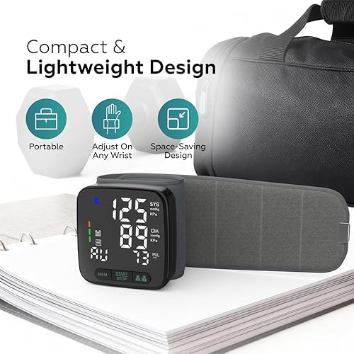 Monitor de Presión Arterial de Muñeca SimpliCare para Uso en Casa – Aprobado por la FDA, Máquina Digital de Presión, Doble Usuario, Estuche EVA - imagen 6