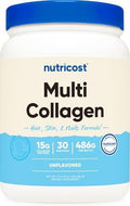 Nutricost Complejo de Proteína Multi Colágeno (Sin Sabor, 30 Porciones) - Suplemento con Biotina, Ácido Hialurónico y Péptidos de Colágeno - imagen 1